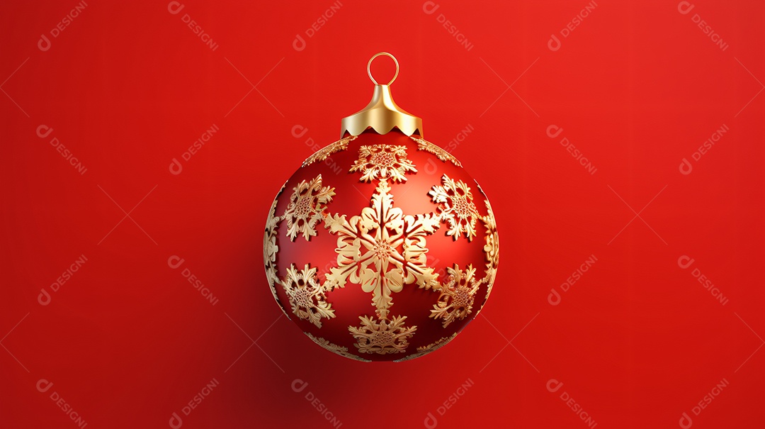 Elementos natalinos fundo vermelho