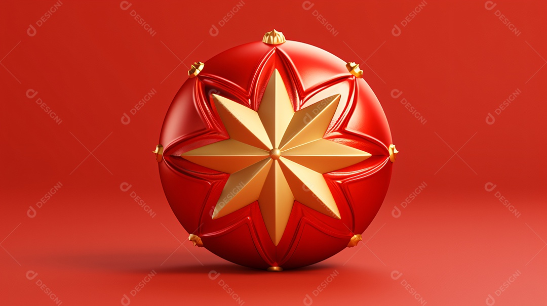 Elementos natalinos fundo vermelho