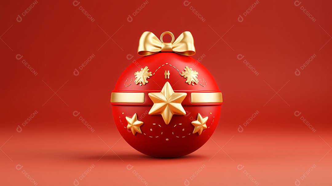 Elementos natalinos fundo vermelho