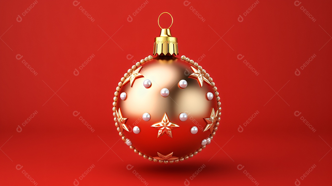 Elementos natalinos fundo vermelho