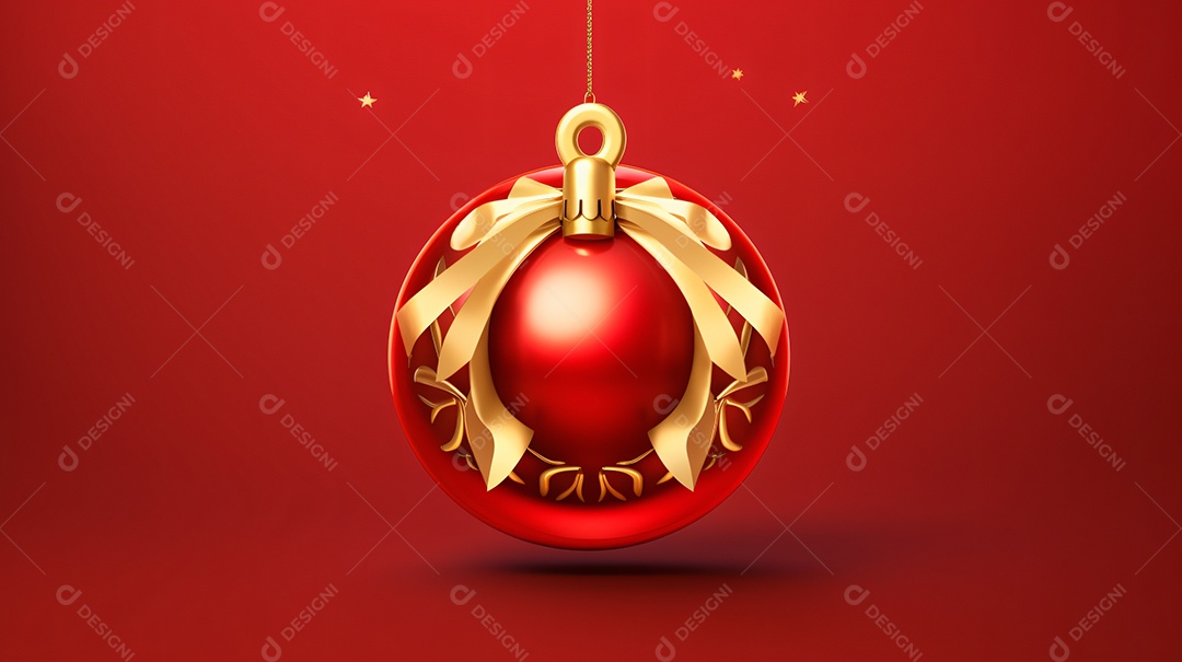 Elementos natalinos fundo vermelho