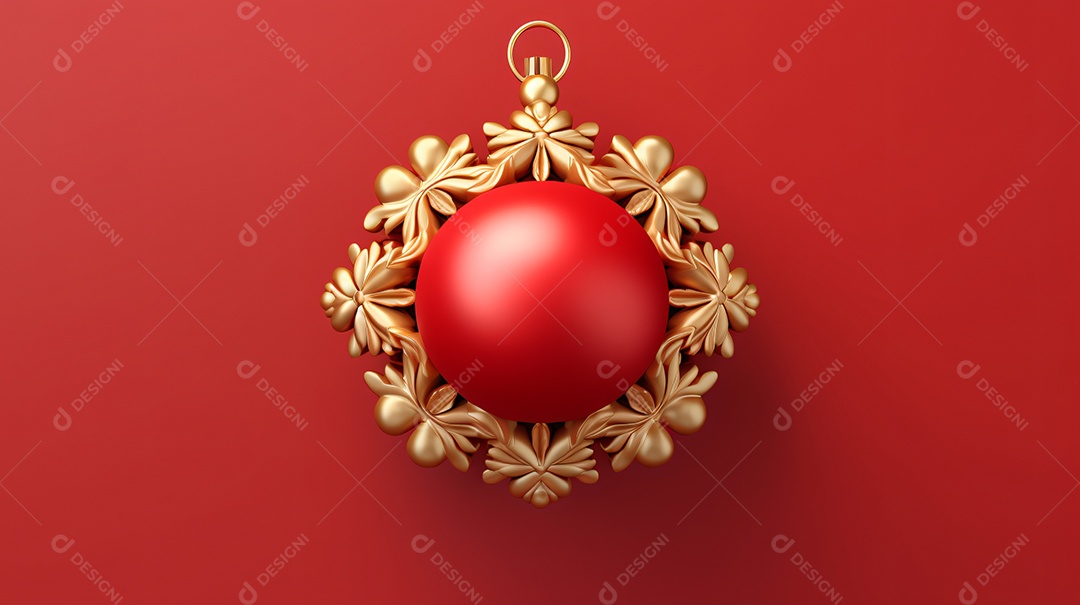 Elementos natalinos fundo vermelho