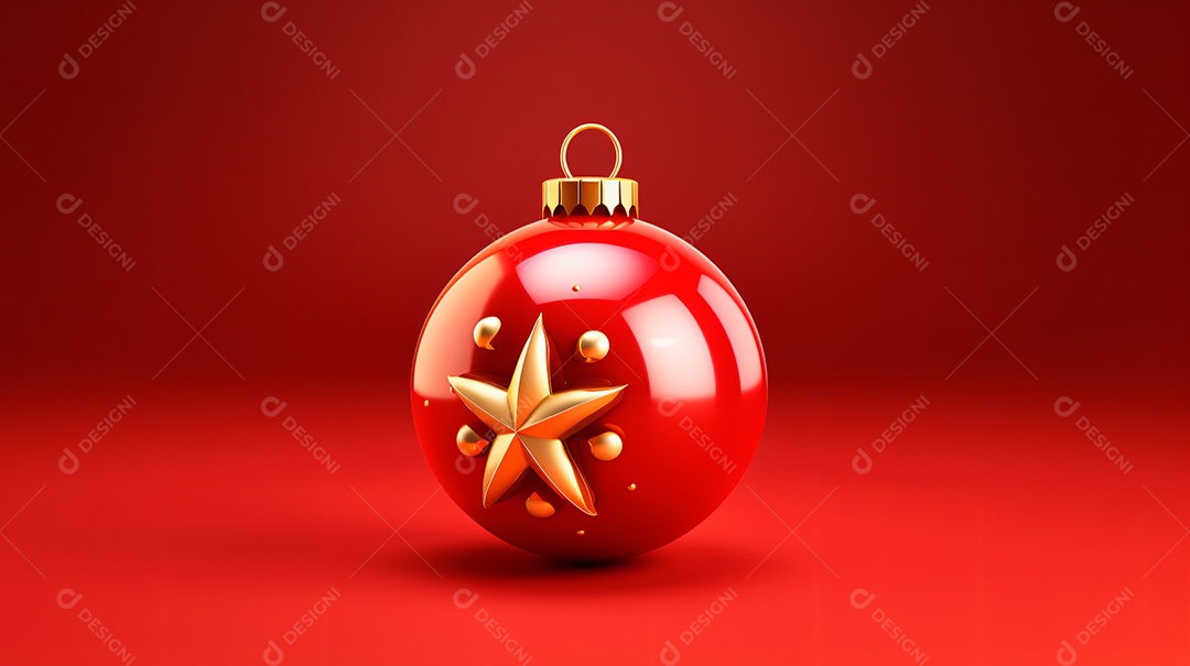 Elementos natalinos fundo vermelho