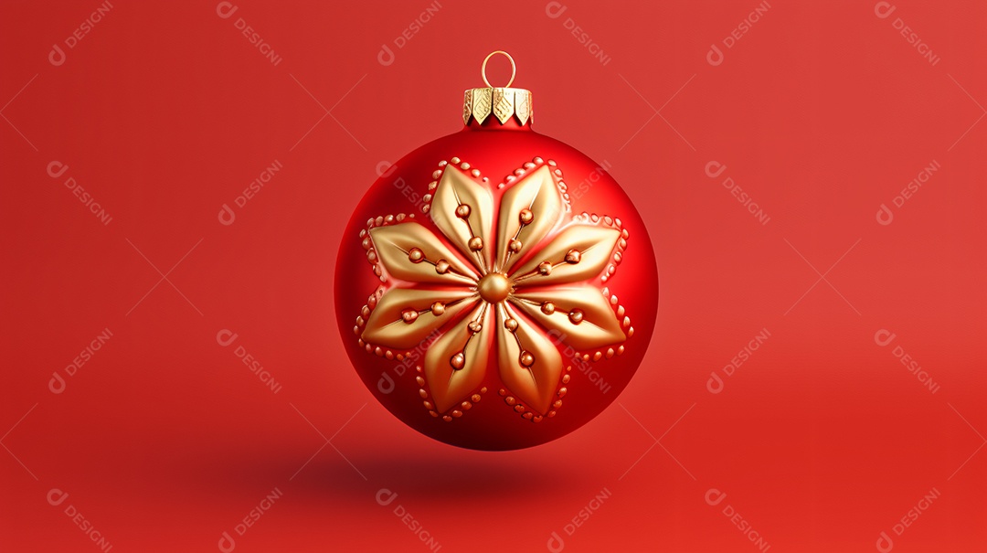 Elementos natalinos fundo vermelho