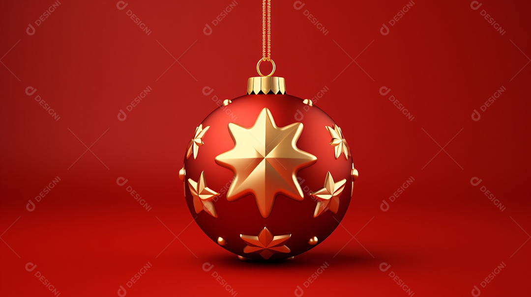 Elementos natalinos fundo vermelho