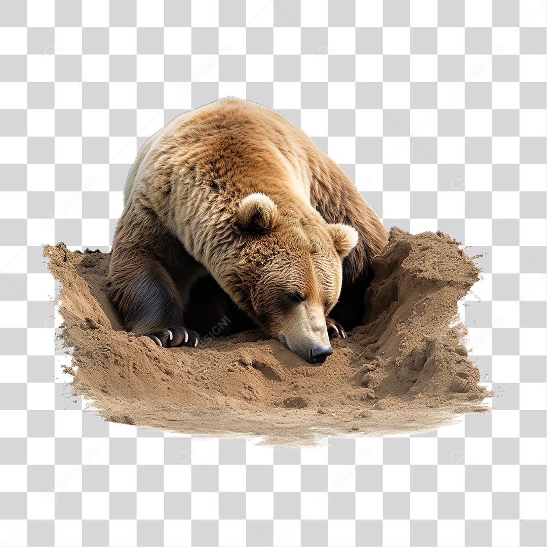Urso Cinzento Animal Silvestre PNG Transparente