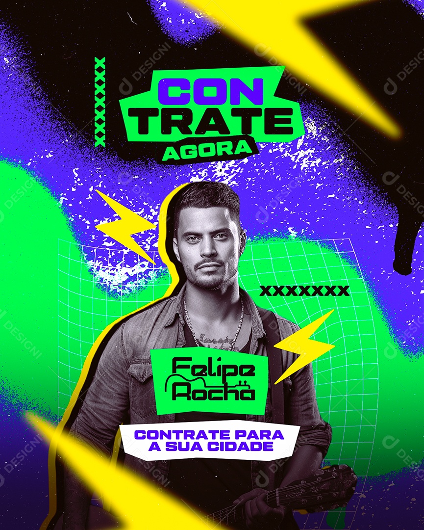 Flyer Contrate Agora Felipe Rocha Social Media PSD Editável
