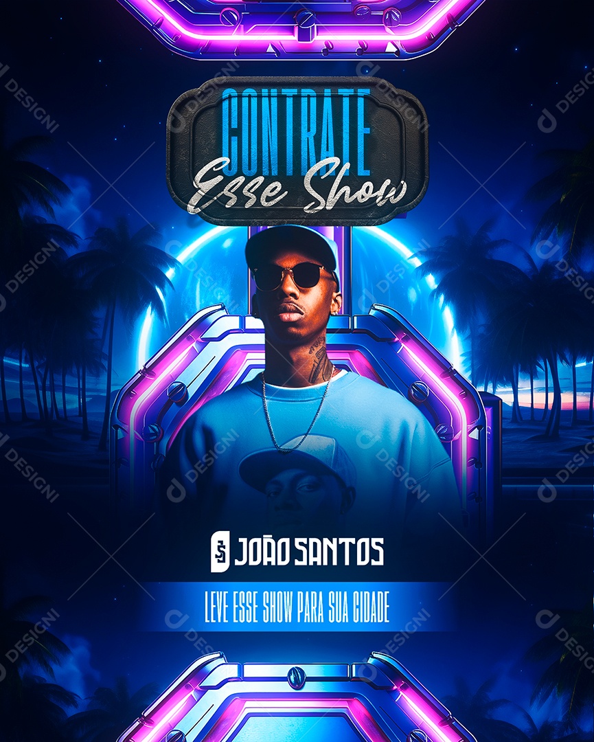 Flyer Contrate Esse Show João Santos Social Media PSD Editável
