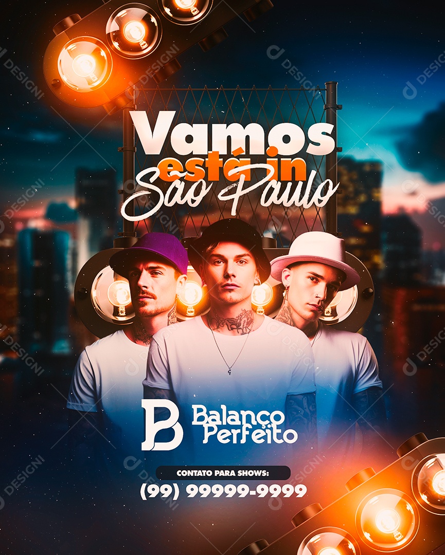 Flyer Vamos Está in São Paulo Balanço Perfeito Social Media PSD Editável