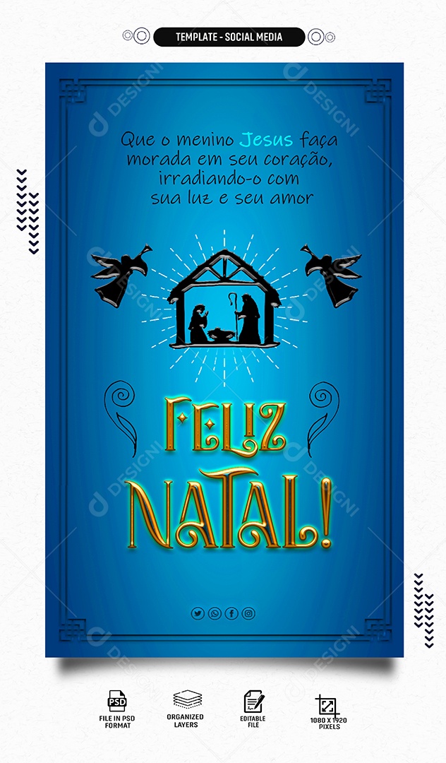 Social Media Story Feliz Natal 25 De Dezembro PSD Editável