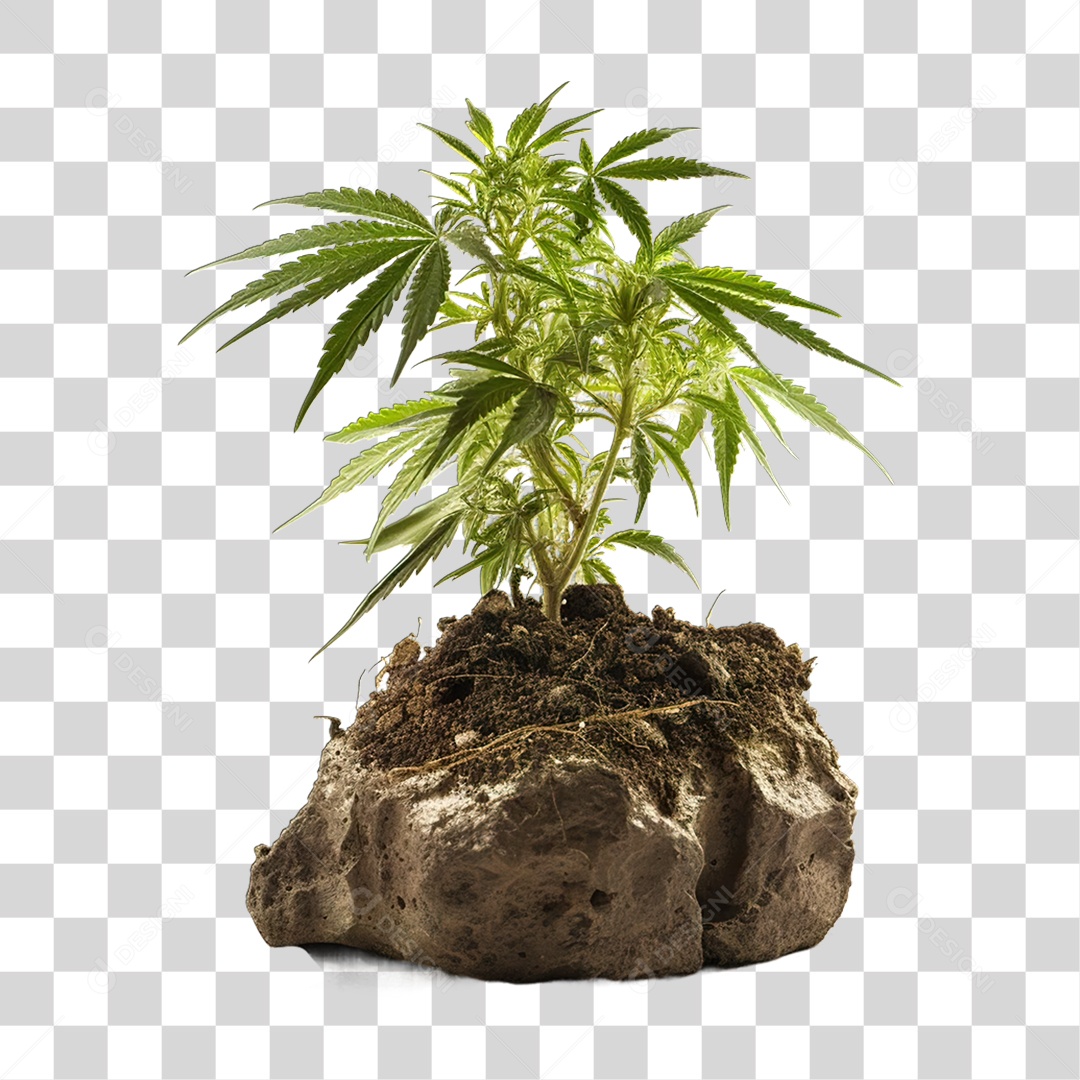 Pequena Planta Cannabis Crescendo PNG Transparente