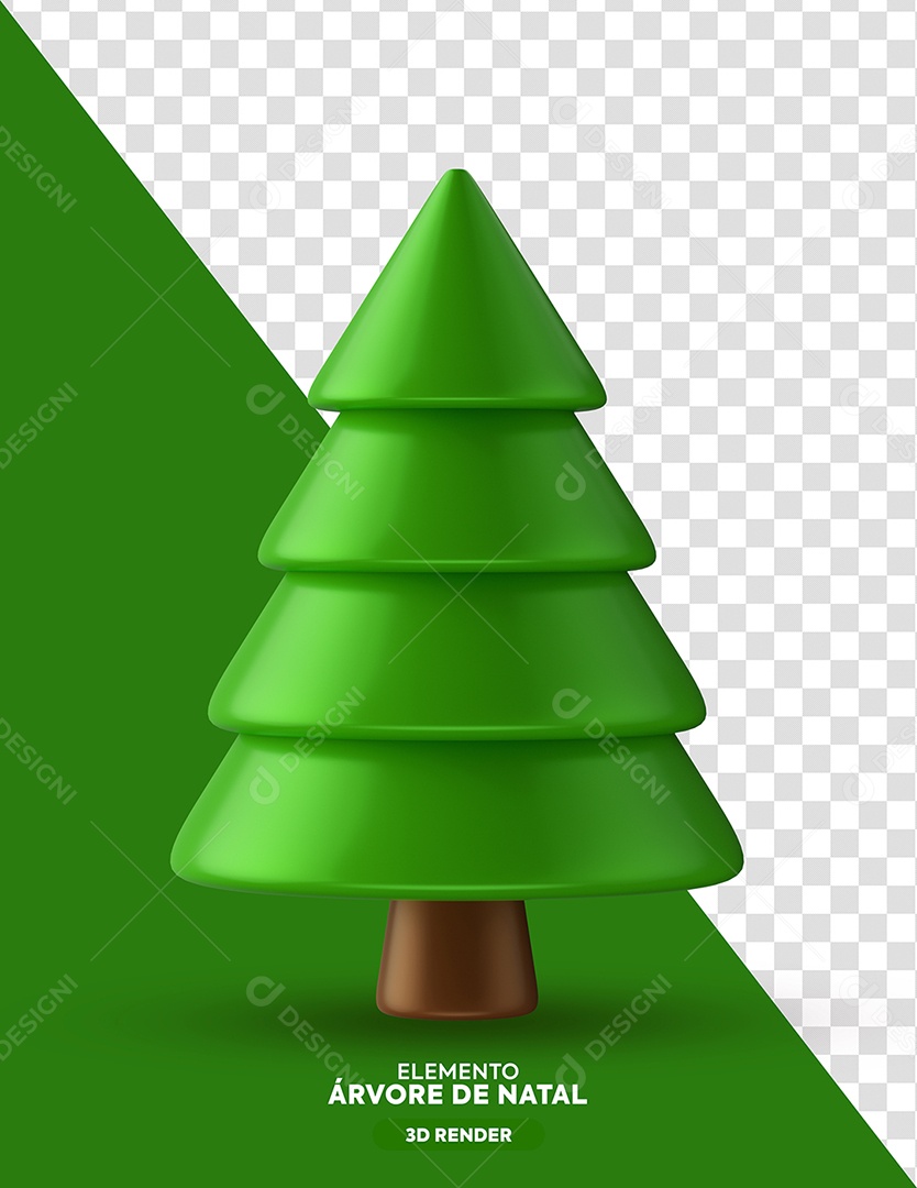 Arvore de Natal Elemento 3D para Composição PSD
