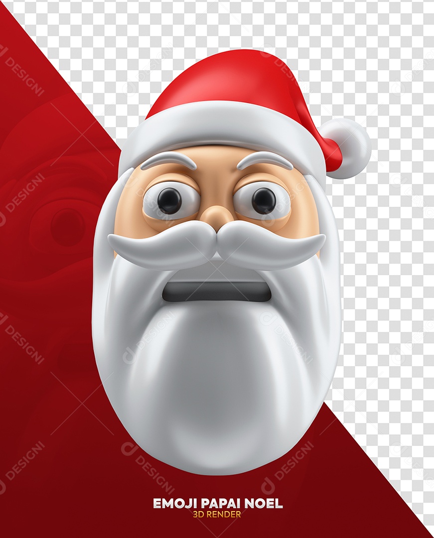 Papai Noel Zangado Elemento 3D para Composição PSD