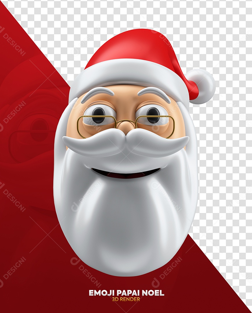 Papai Noel com Gorro Elemento 3D para Composição PSD
