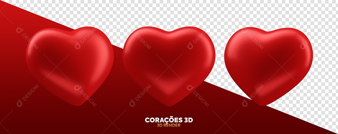 Emoji Coração de Natal Elemento 3D para Coração PSD