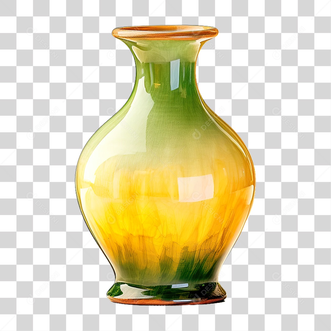 Vaso de Cerâmica Colorido PNG Transparente