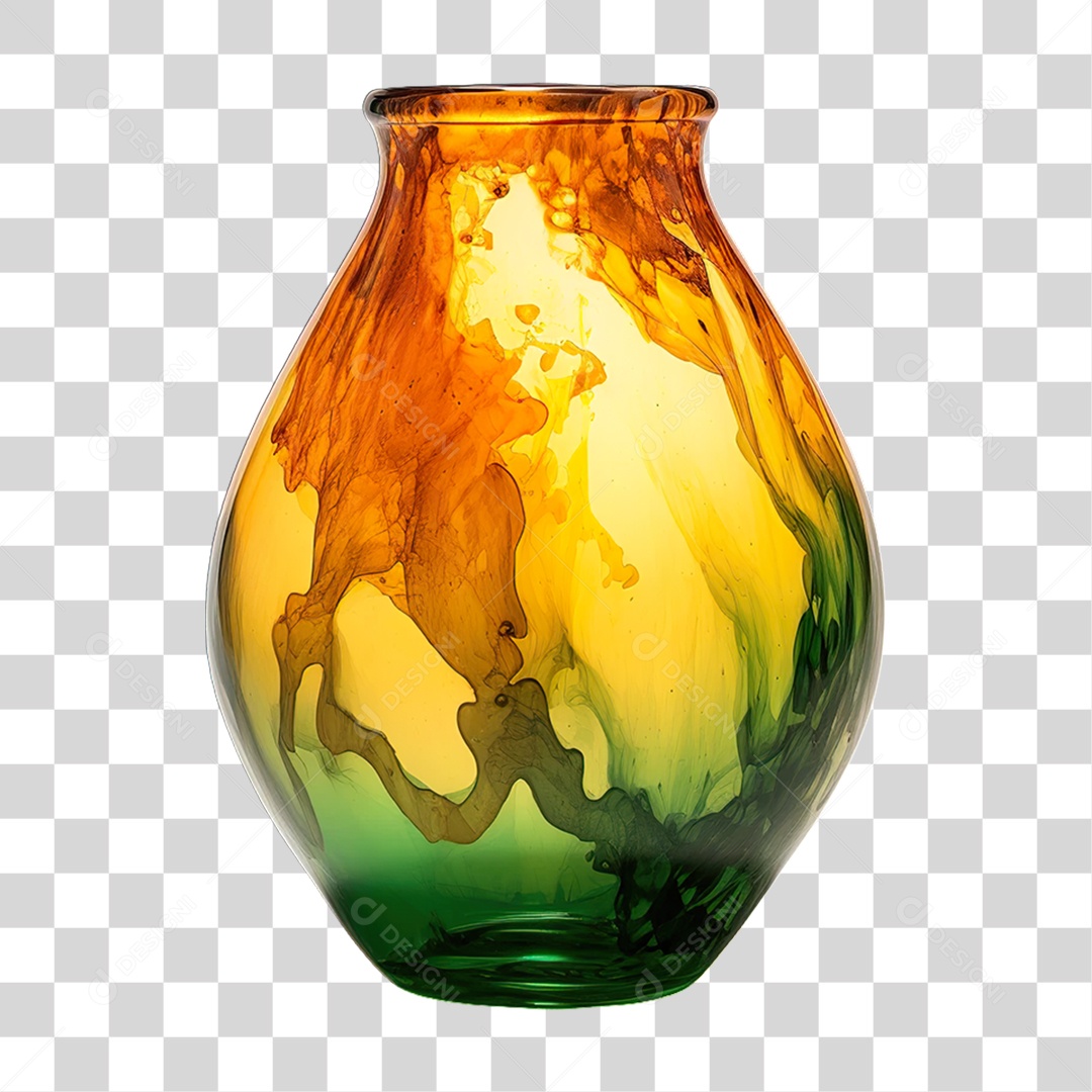 Vaso de Cerâmica Colorido PNG Transparente