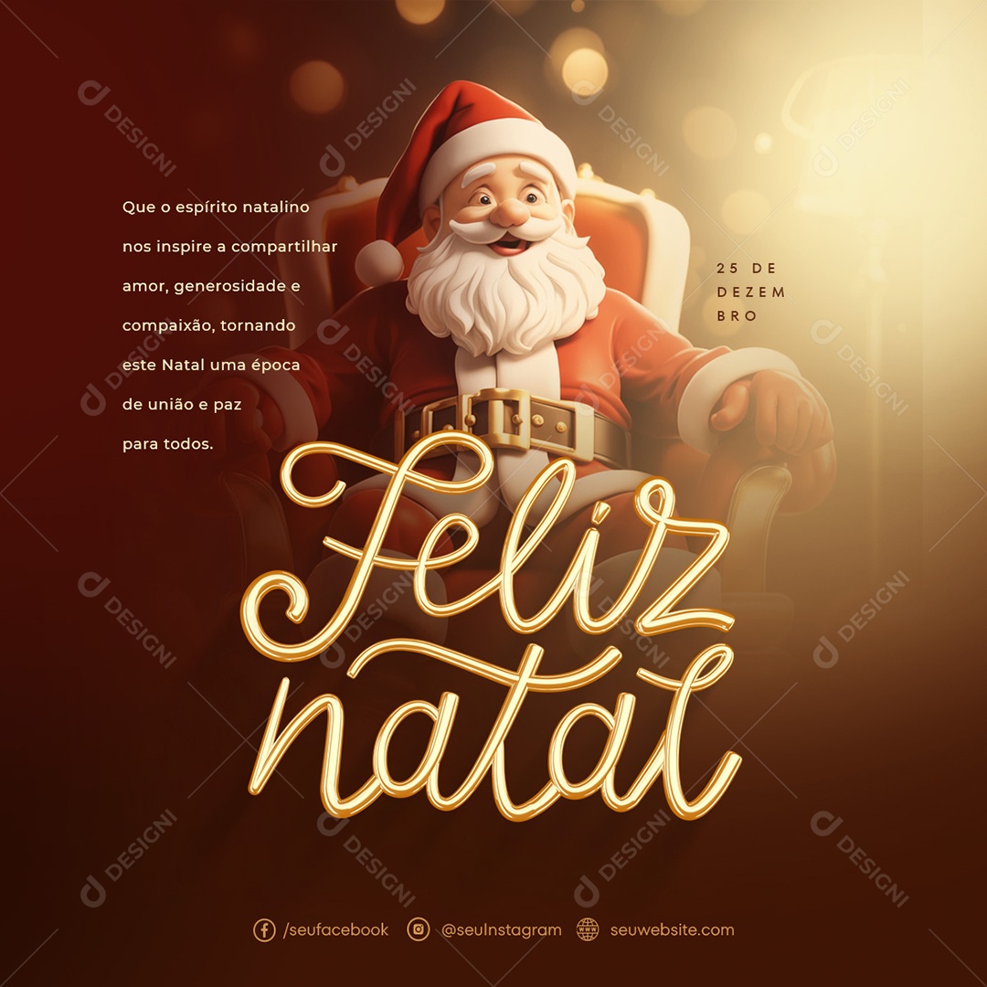 Social Media Feliz Natal 25 De Dezembro PSD Editável