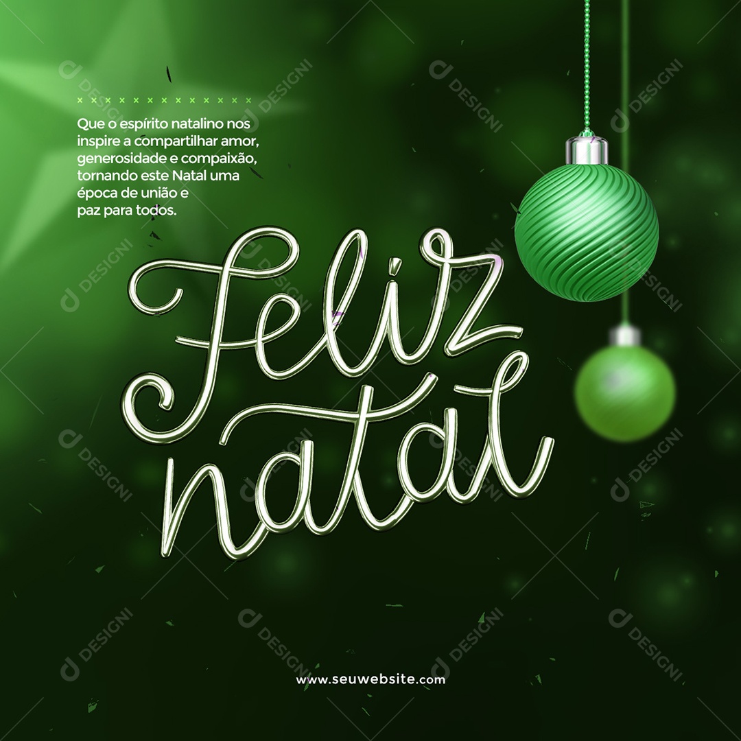 Feliz Natal União e Paz Social Media PSD Editável