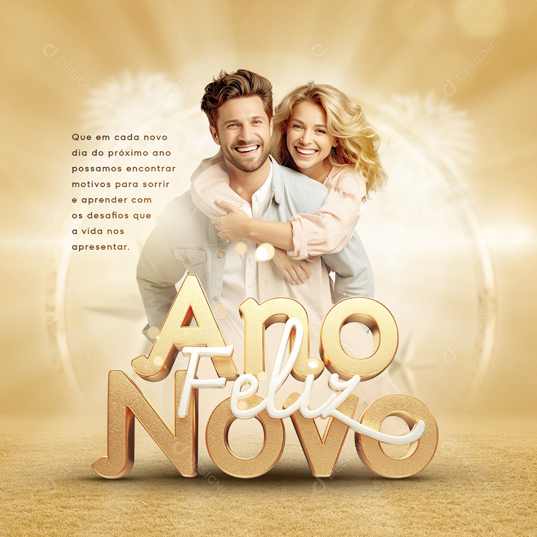 Feliz Ano Novo Social Media PSD Editável