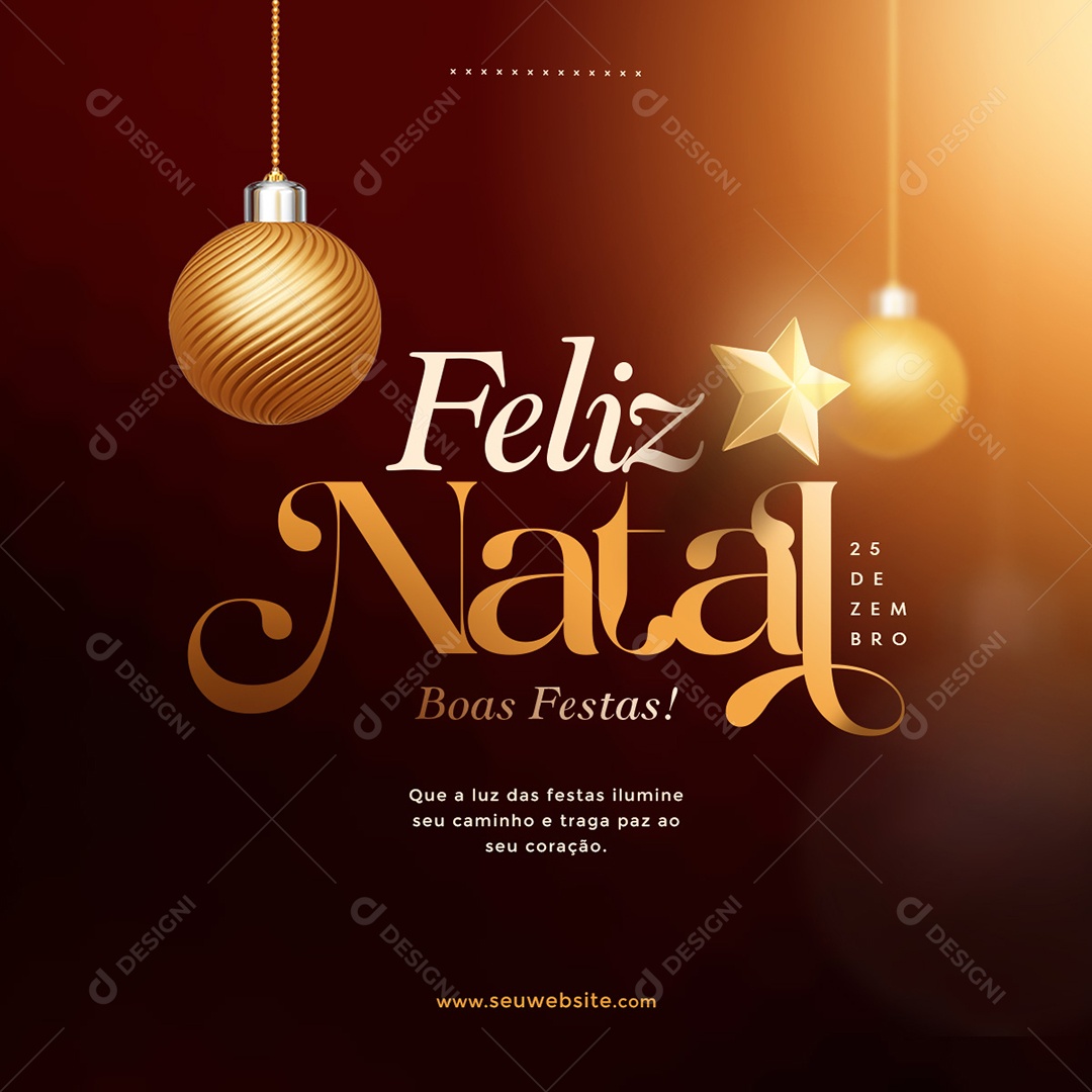 Social Media Feliz Natal Boas Festas 25 De Dezembro PSD Editável