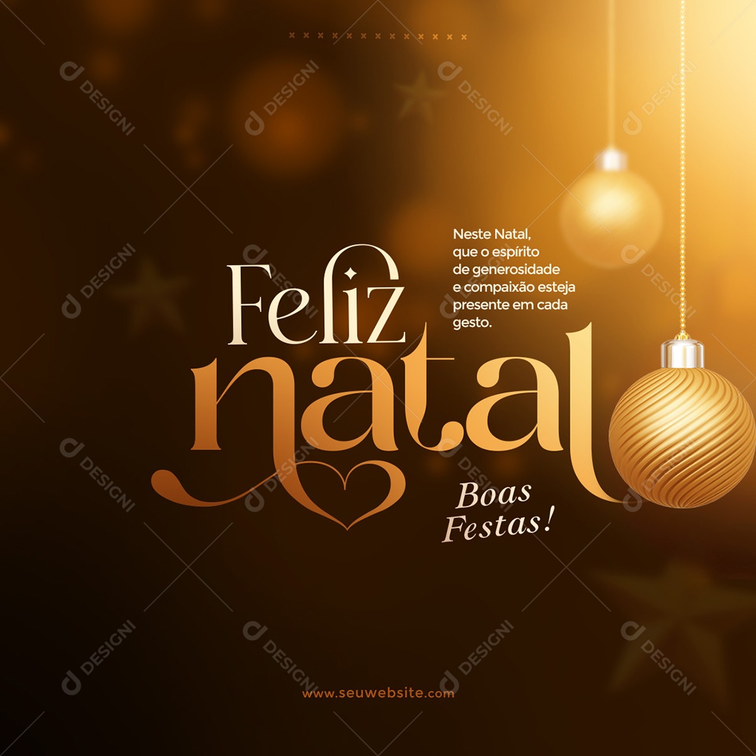 Genorisidade e Compaixão Feliz Natal Boas Festas Social Media PSD Editável