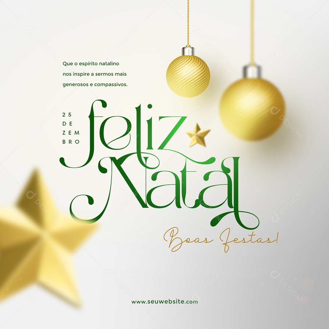 Feliz Natal Espirito Natalino Boas Festas Social Media PSD Editável