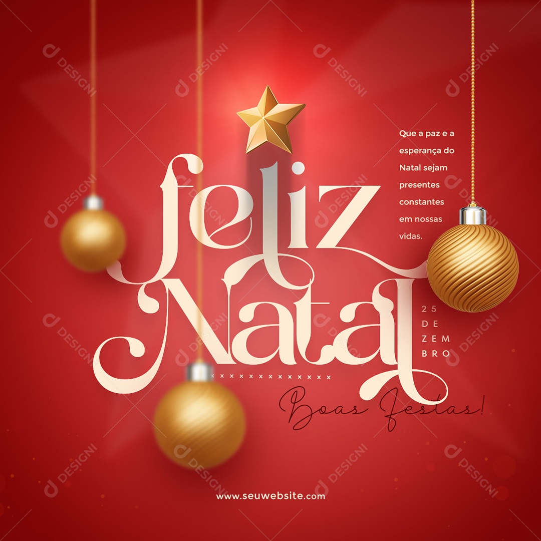 Social Media Feliz Natal 25 De Dezembro Boas Festas PSD Editável
