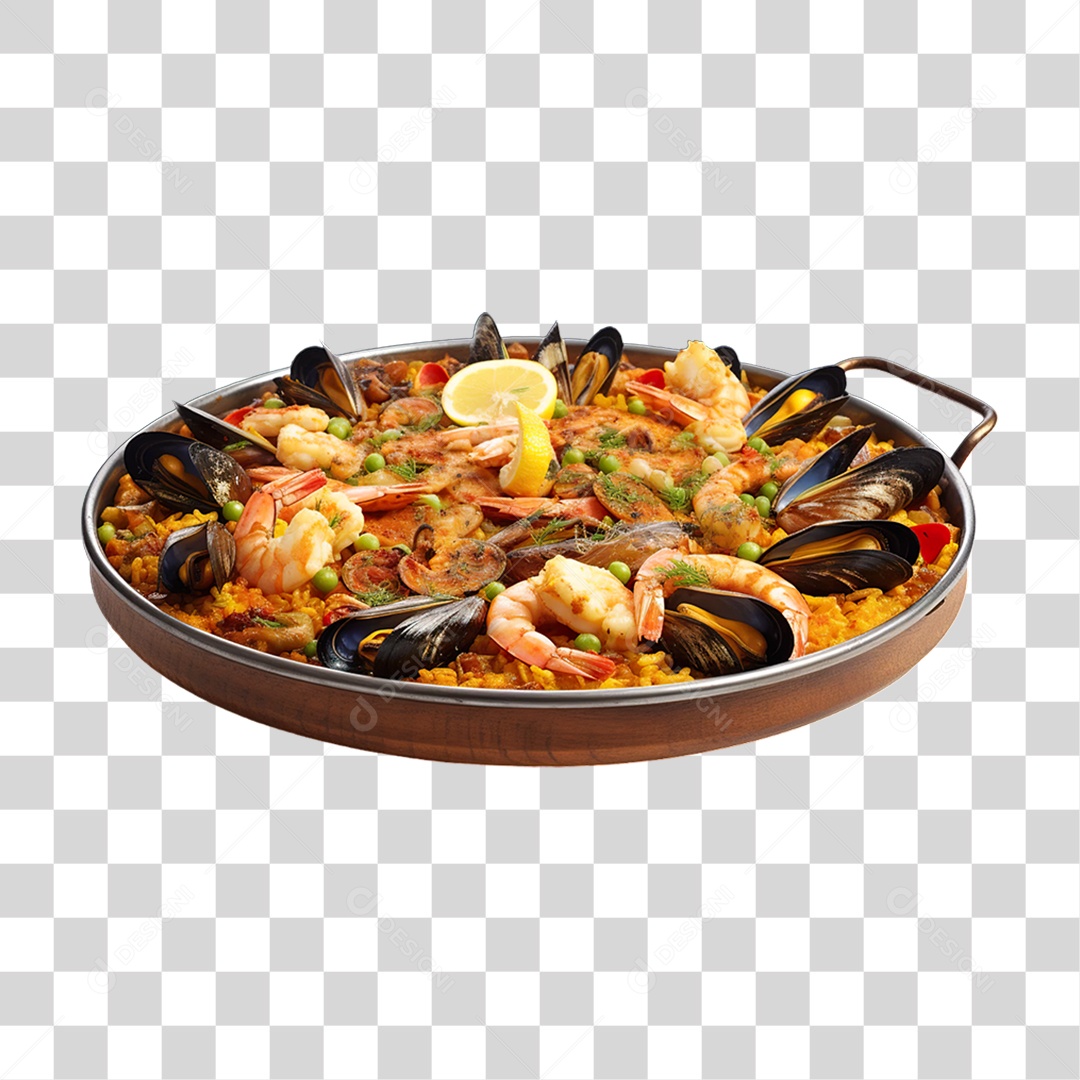 Paella de Frutos do Mar PNG Transparente
