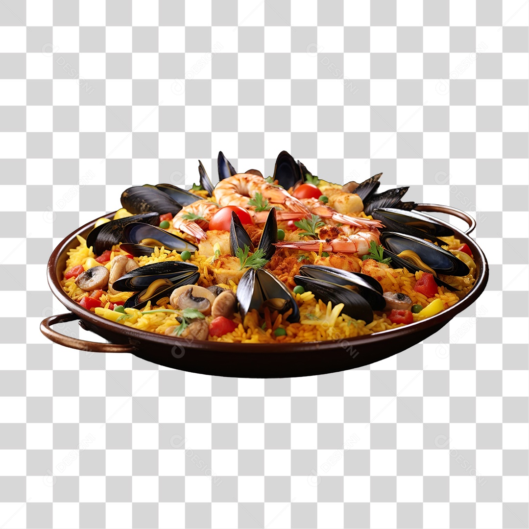 Paella de Frutos do Mar PNG Transparente