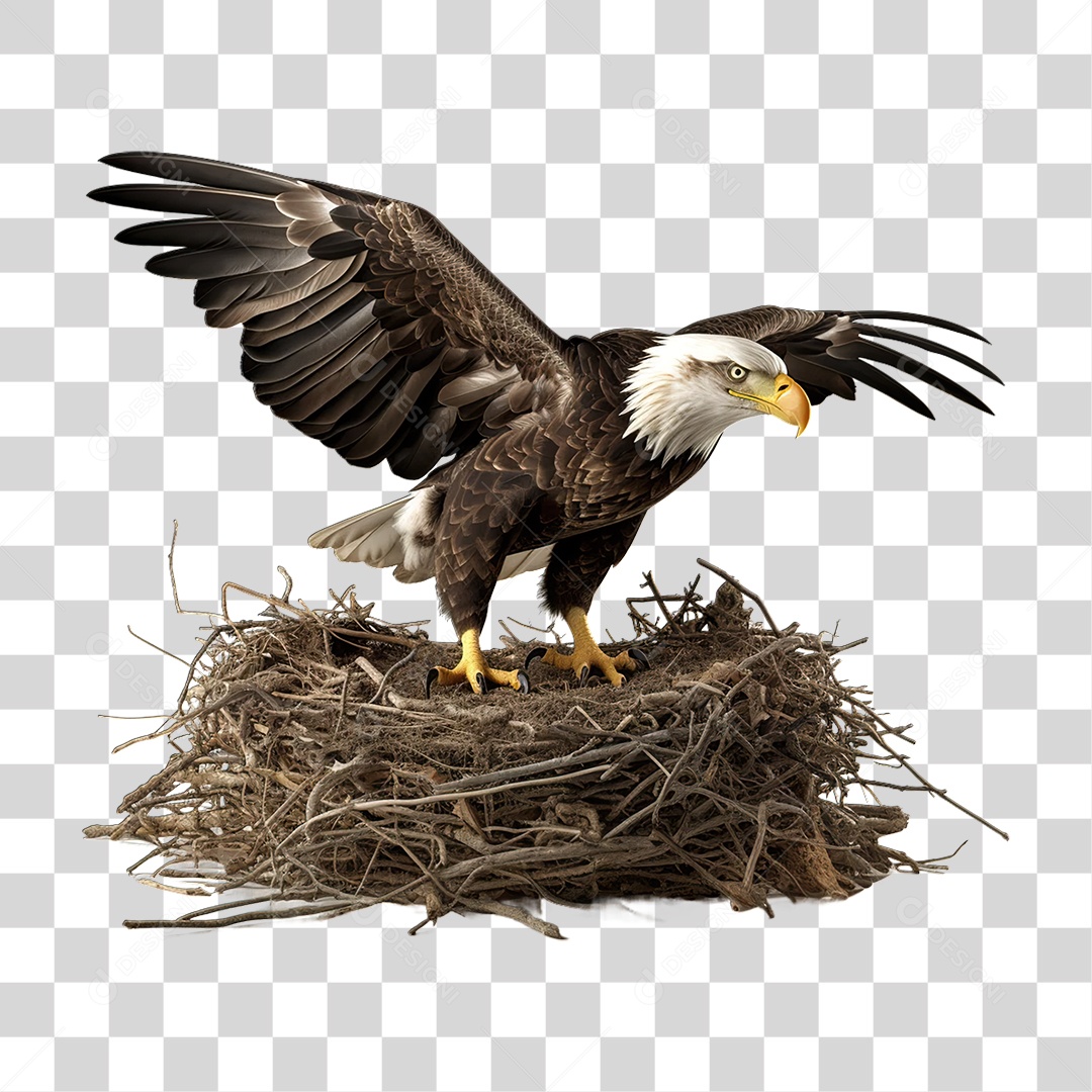 Ave Águia de Cabeça Branca PNG Transparente