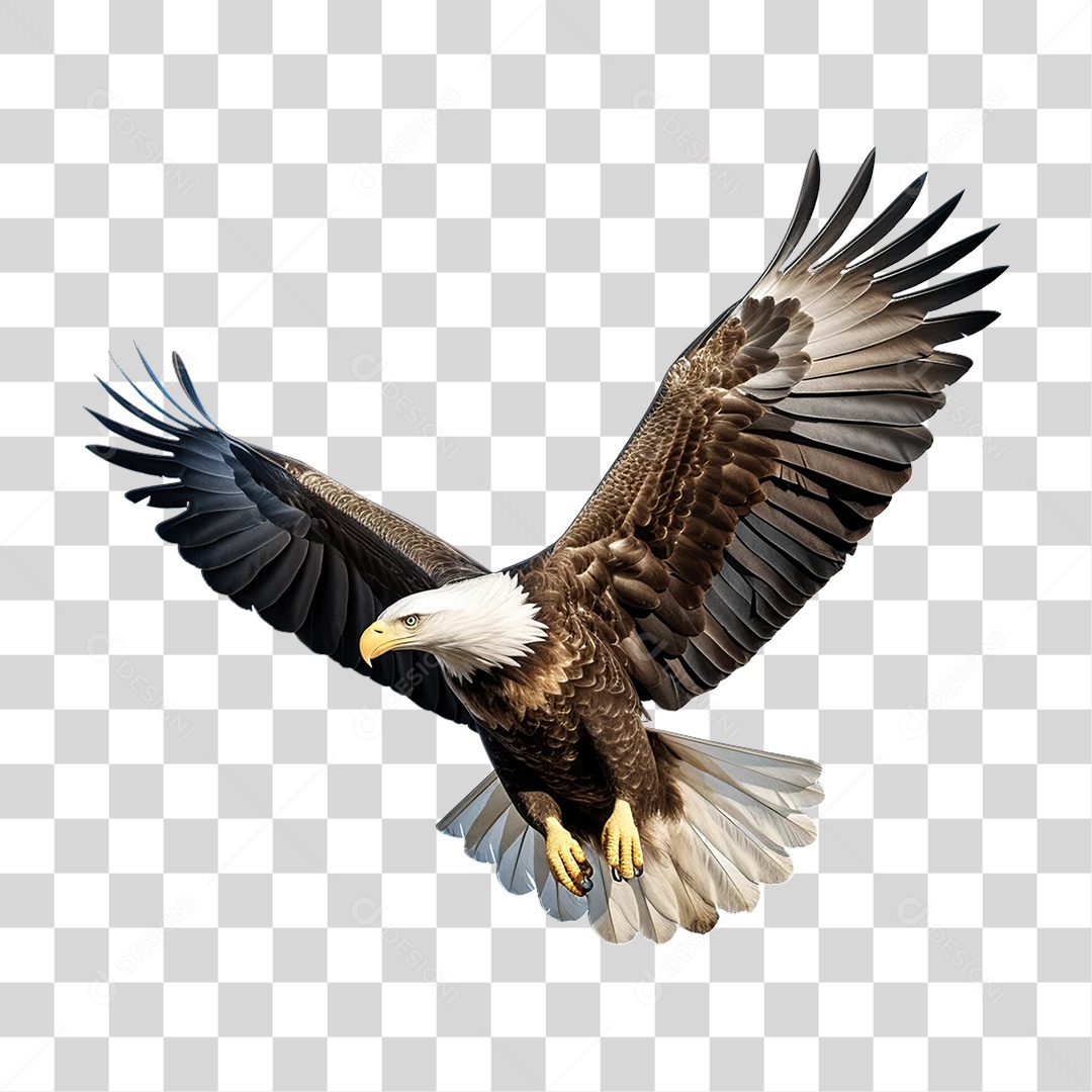 Ave Águia de Cabeça Branca PNG Transparente