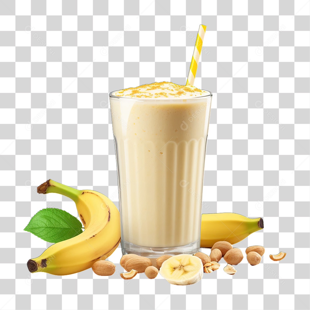 Copo de Vitamina de Banana PNG Transparente