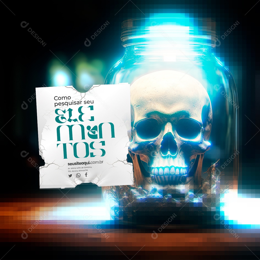 Marketing Digital Como Pesquisar seu Elemento Social Media PSD Editável