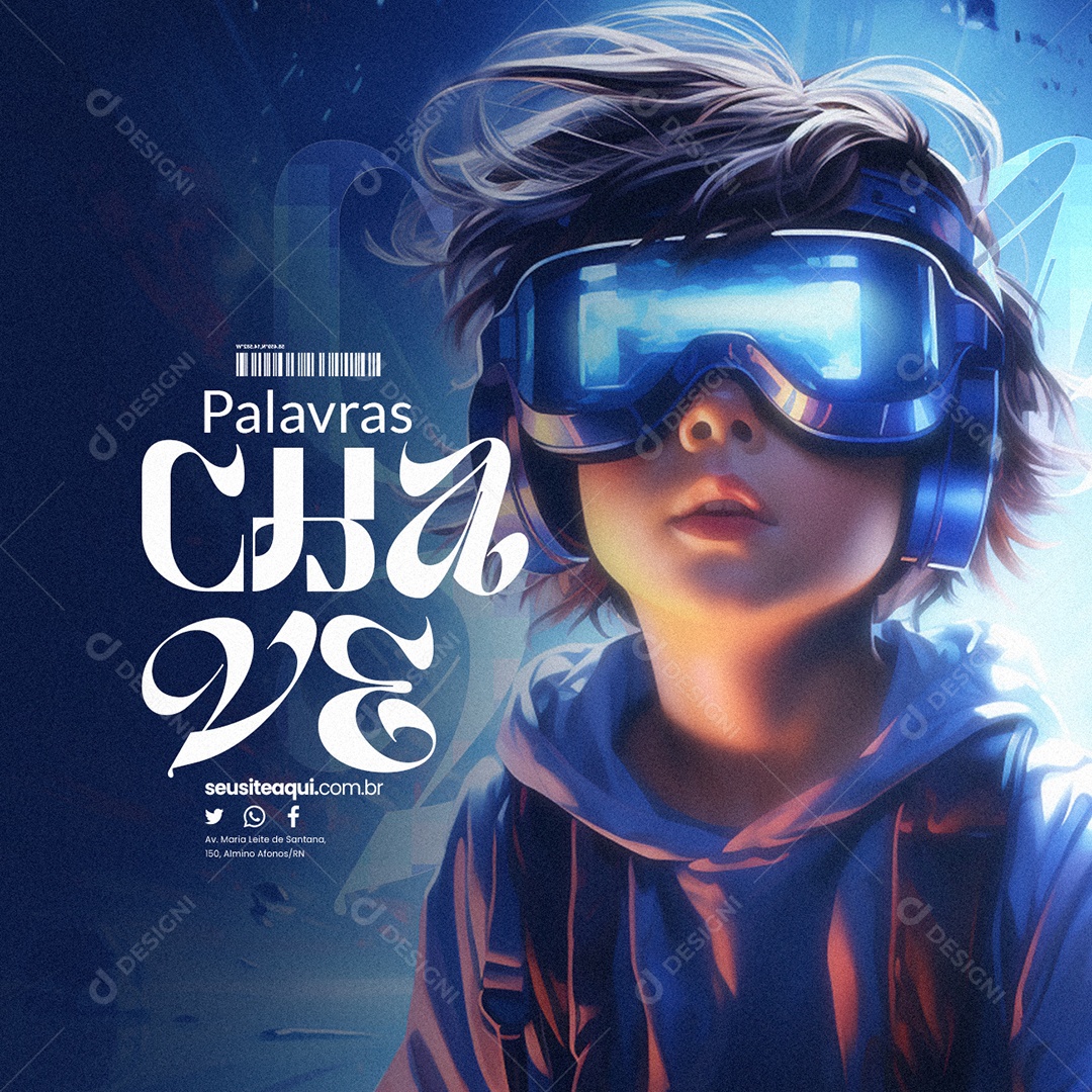 Social Media Marketing Digital Palavras Chave PSD Editável