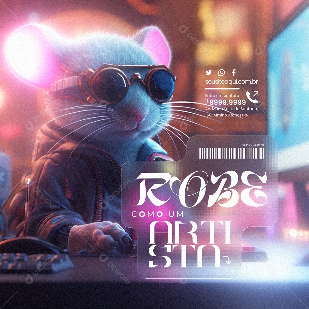 Marketing Digital Robe Como um Artista Social Media PSD Editável