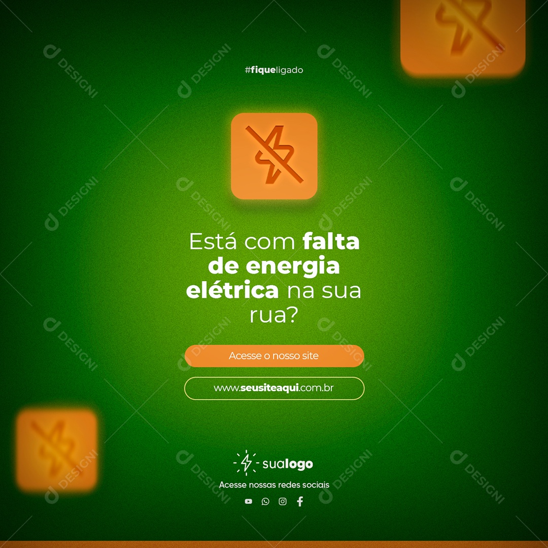 Energia Solar Está com Falta de Energia Elétrica na Sua Rua Social Media PSD Editável