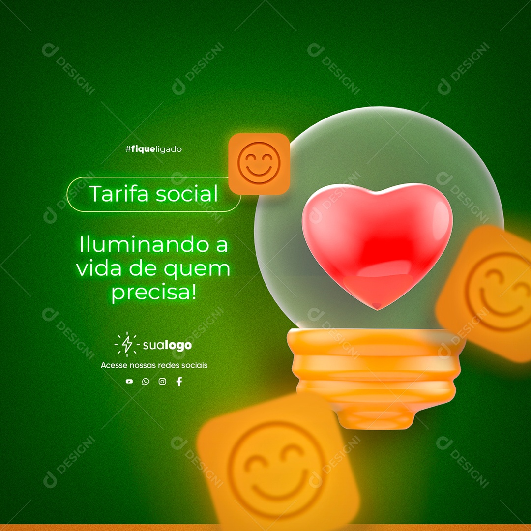 Energia Solar Tarifa Social Iluminando a Vida de Quem Precisa Social Media PSD Editável