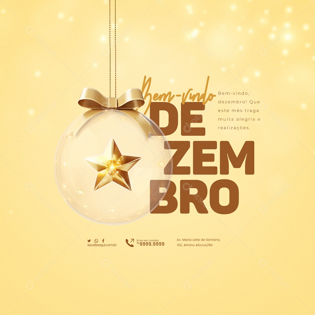 Bem Vindo Dezembro Que Este Mês Traga Muita Alegria e Realizações Social Media PSD Editável