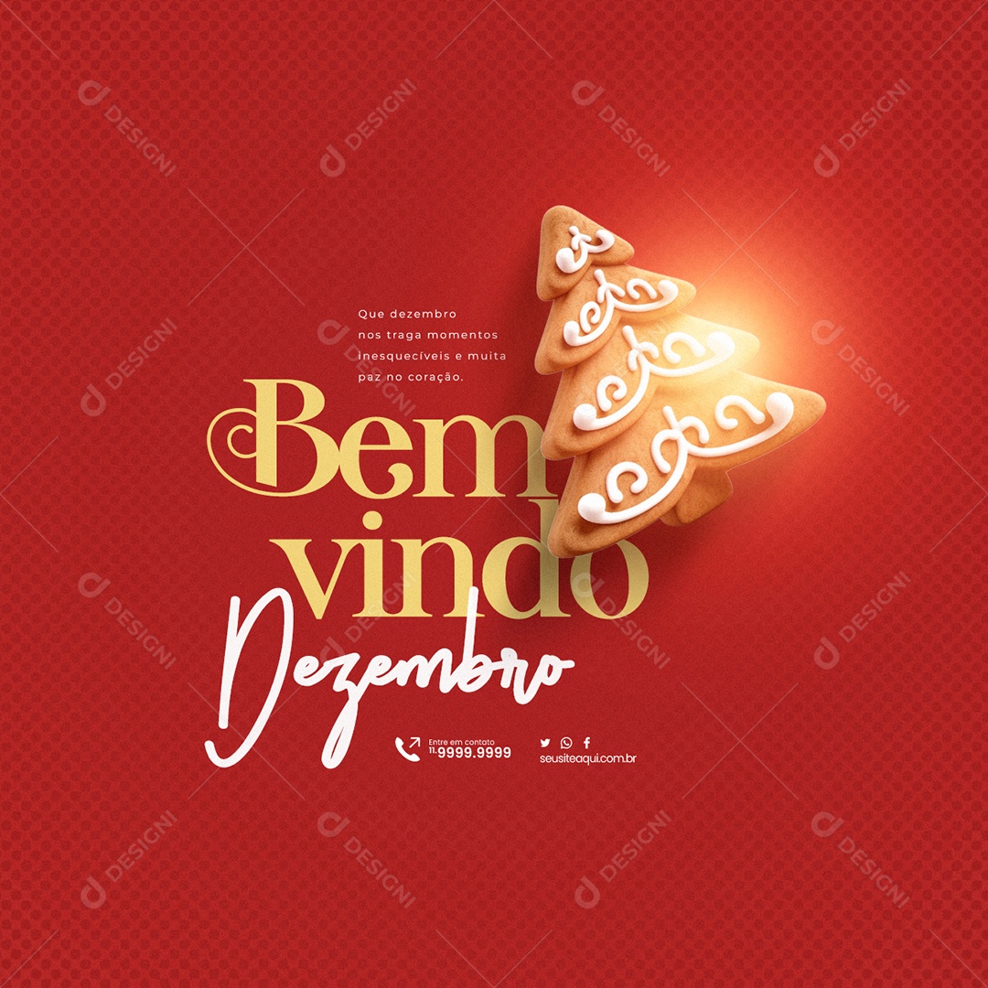 Social Media Bem Vindo Dezembro nos Traga Momentos Inesquecíveis e Muita Paz no Coração PSD Editável