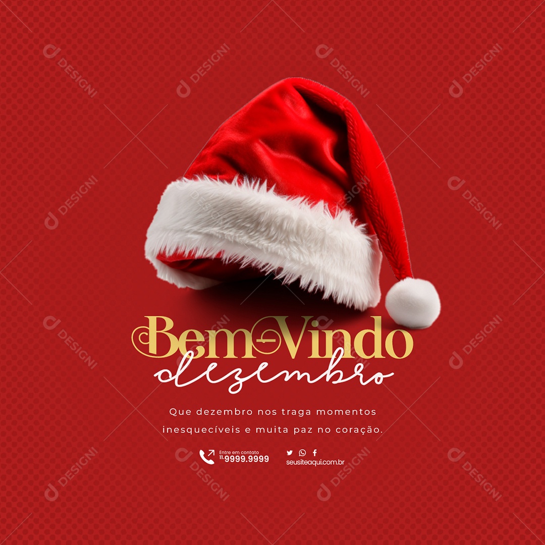 Bem Vindo Dezembro nos Traga Momentos Inesquecíveis e Muita Paz no Coração Social Media PSD Editável