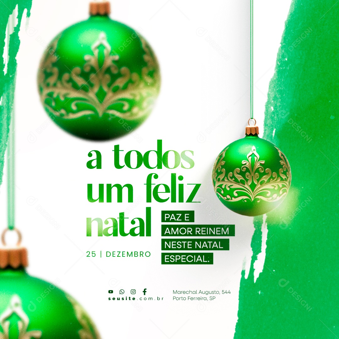 Feliz Natal A Todos um Feliz Natal Paz e Amor Reinem neste Natal Especial Social Media PSD Editável