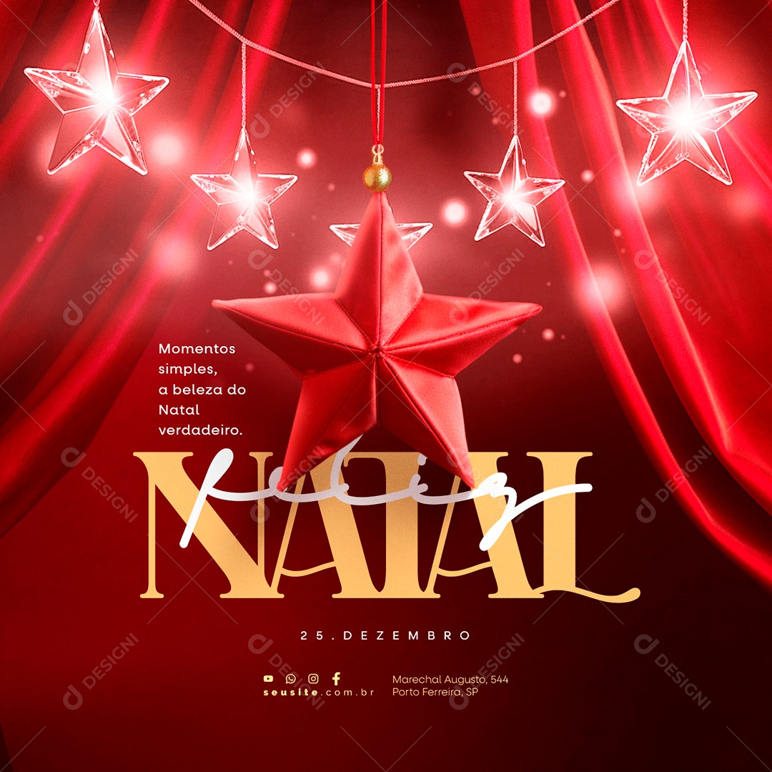 Feliz Natal Momentos Simples a Beleza do Natal Verdadeiro Social Media PSD Editável