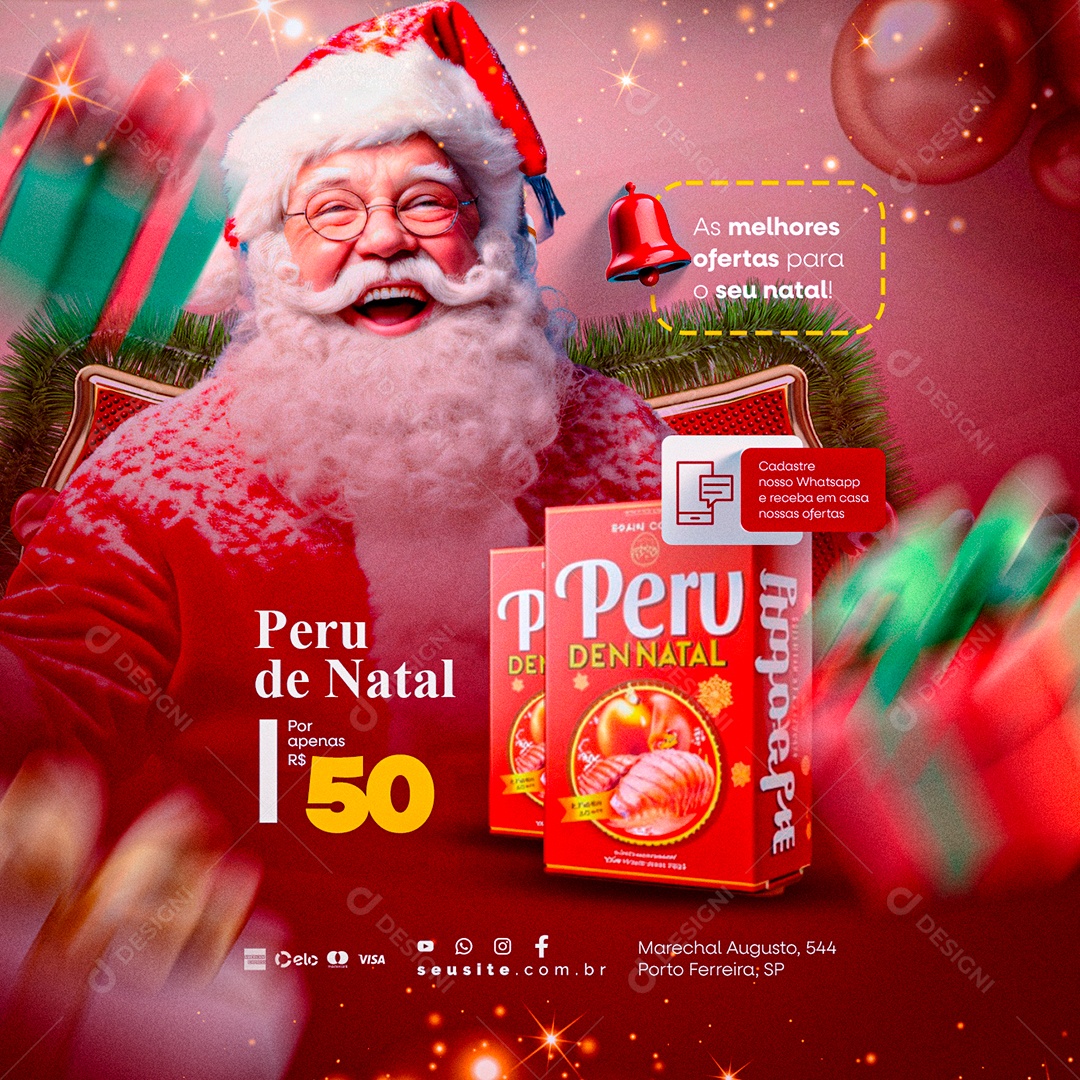 Supermercado Peru de Natal As Melhores Ofertas para o seu Natal Social Media PSD Editável
