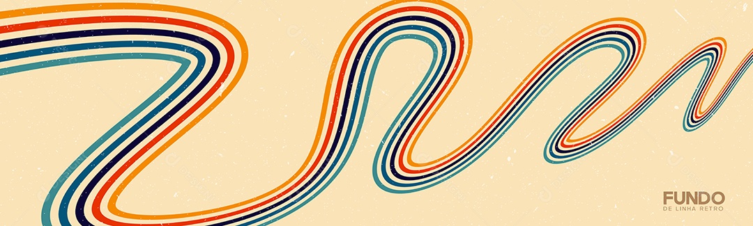 Background de Linha Retrô Ilustração Vetor EPS