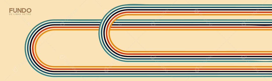 Background de Linha Retrô Ilustração Vetor EPS