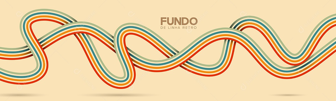 Background de Linha Retrô Ilustração Vetor EPS