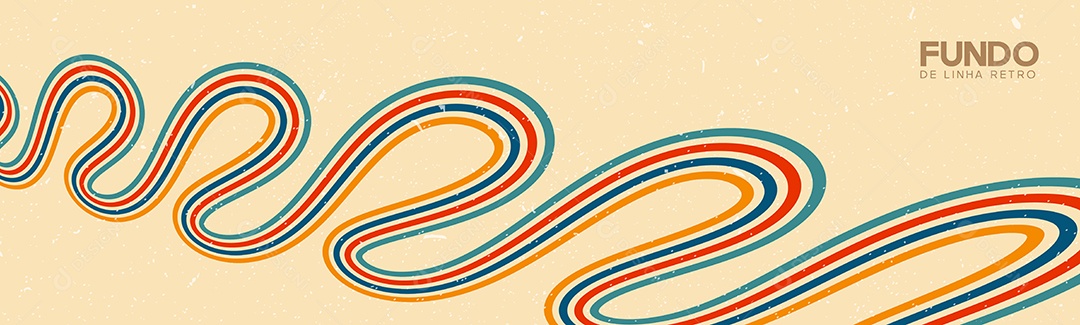 Background de Linha Retrô Ilustração Vetor EPS