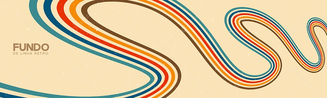 Background de Linha Retrô Ilustração Vetor EPS