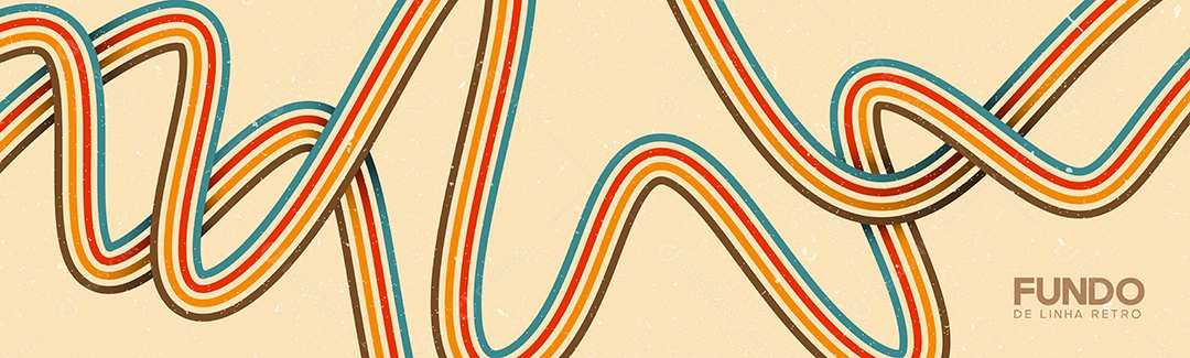 Background de Linha Retrô Ilustração Vetor EPS